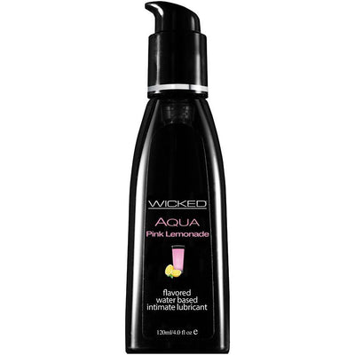 Wicked Aqua Pink Lemonade Flavored Water-Based Lubricant - 4 Oz. - The Dildo Hub