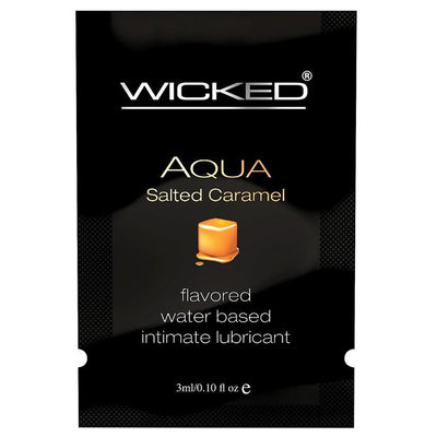 Wicked Aqua Salted Caramel Water-Based Packette 0.10 oz. - The Dildo Hub