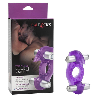 Wireless Rockin Rabbit Vibrating Cockring - Purple | CalExotics - The Dildo Hub