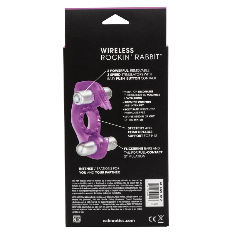 Wireless Rockin Rabbit Vibrating Cockring - Purple | CalExotics - The Dildo Hub