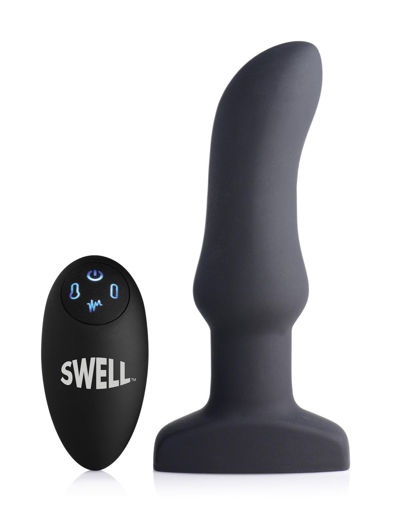 Worlds First Remote Control Inflatable 10X Vibrating Curved Silicone Anal Plug - The Dildo Hub