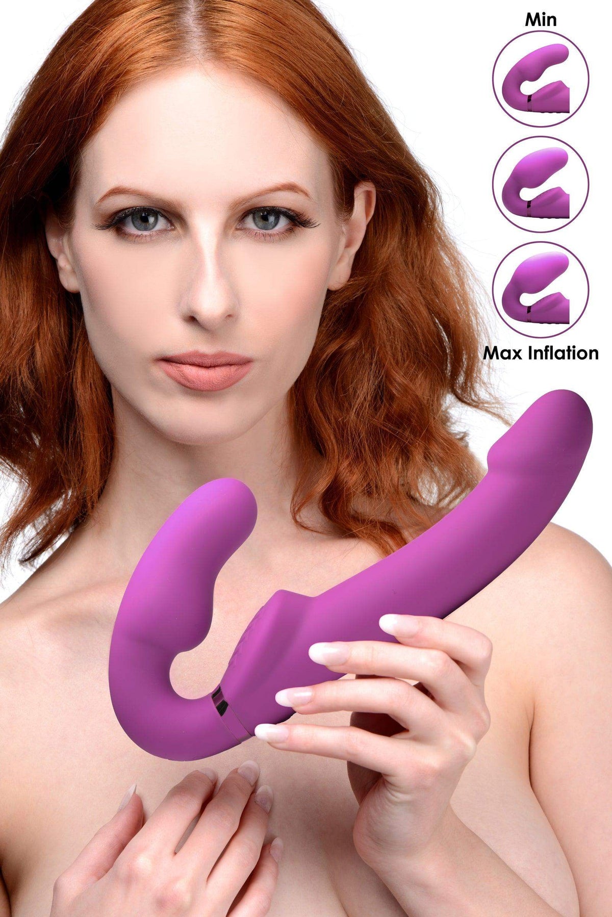 Worlds First Remote Control Inflatable Vibrating Silicone Ergo Fit Strapless Strap-On - The Dildo Hub
