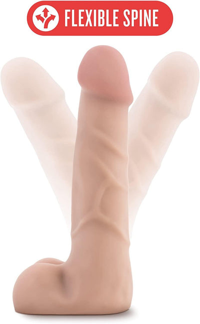 X5 7 Inch Cock With Flexible Spine - Natural - The Dildo Hub