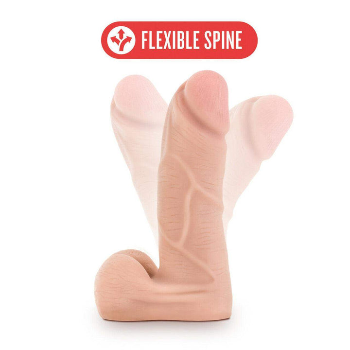 X5 Plus Cock with Flexible Spine Beige 5 Inch - The Dildo Hub