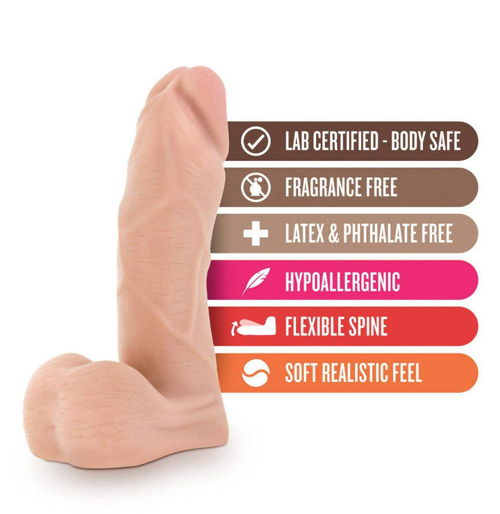 X5 Plus Cock with Flexible Spine Beige 5 Inch - The Dildo Hub