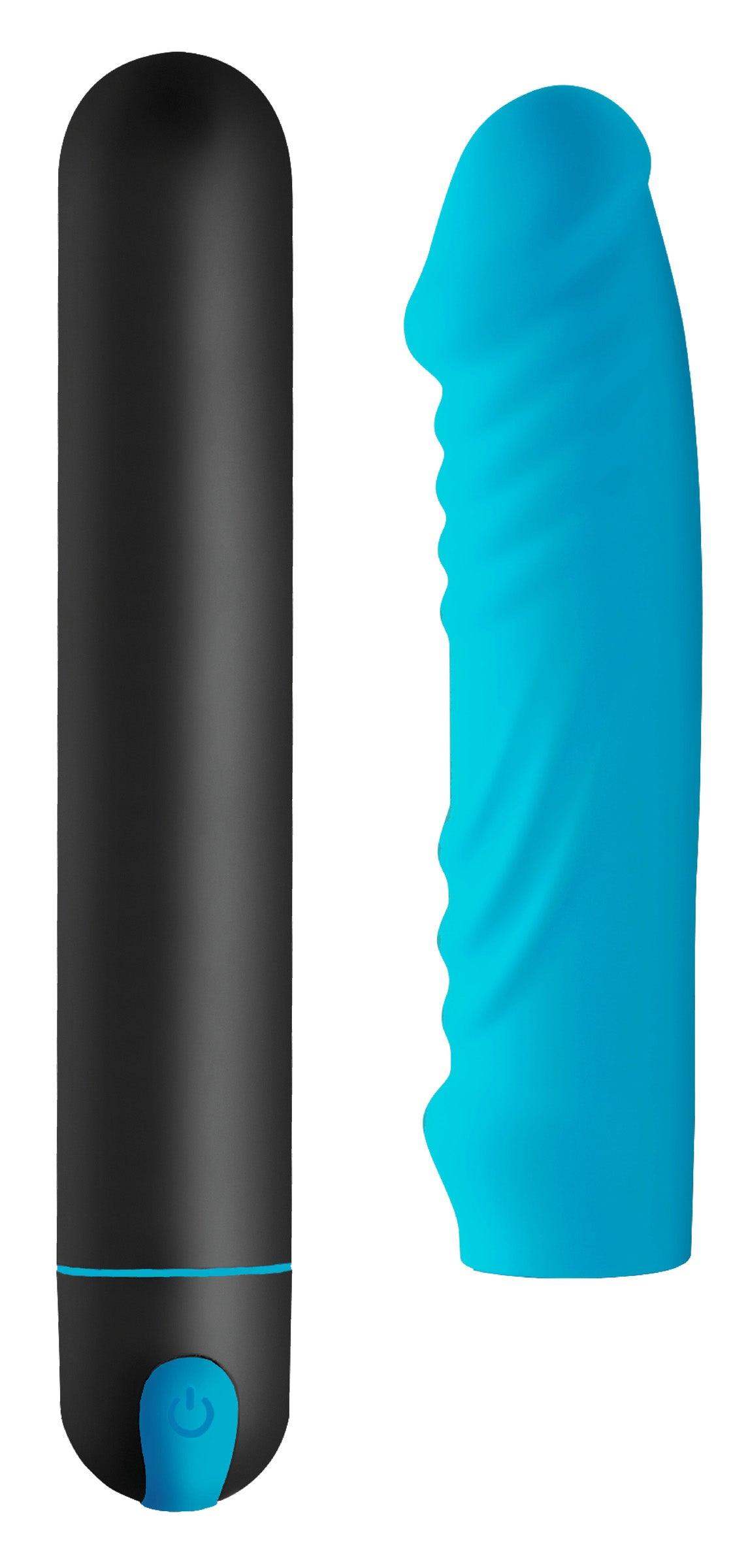 XL Silicone Bullet and Ribbed Sleeve - The Dildo Hub