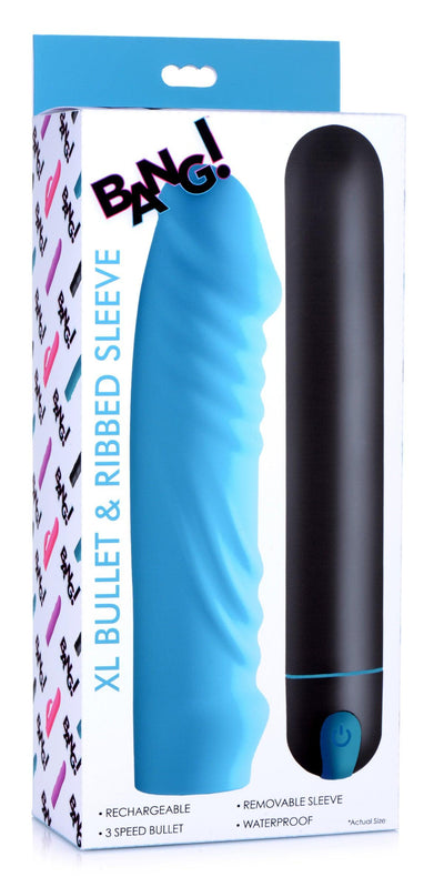 XL Silicone Bullet and Ribbed Sleeve - The Dildo Hub