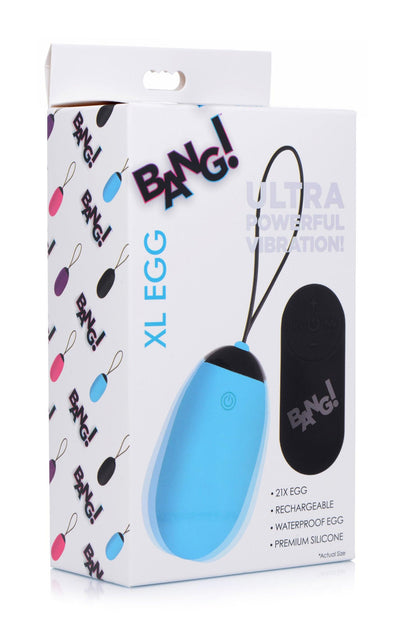 XL Silicone Vibrating Egg - Blue - The Dildo Hub