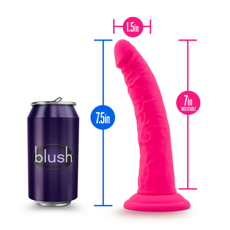 Neo Elite Silicone Dual Density Cock-Neon Pink 7.5 Inch