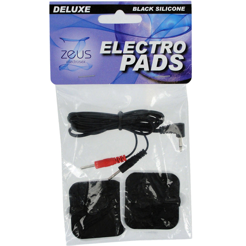 Zeus Deluxe Silicone Black Electro Pads - The Dildo Hub