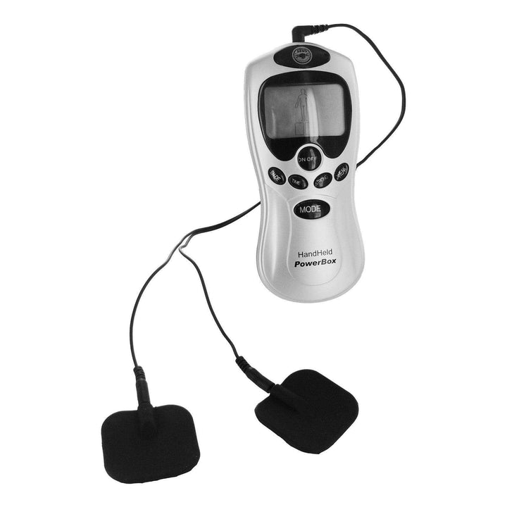 Zeus Handheld 8 Mode Power Box with Black Pads - The Dildo Hub