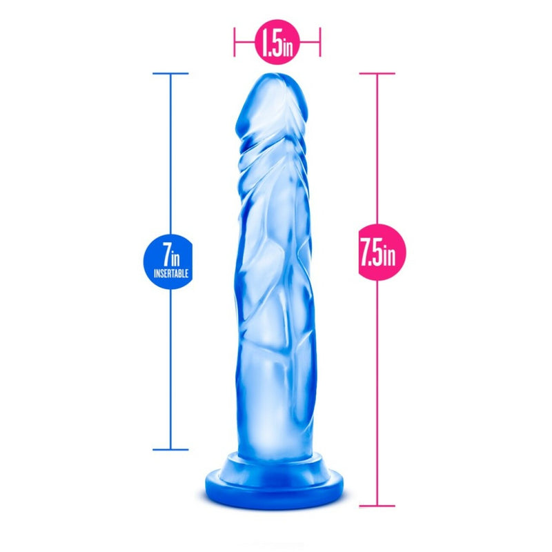 B Yours Sweet N Hard 5 Blue Realistic Dildo - 7.50 Inches | Blush